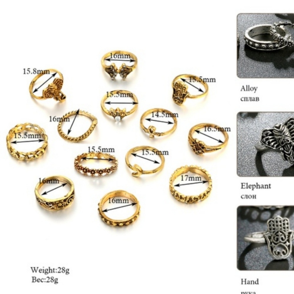 Boho Silver ring Set - Picture 4 of 4